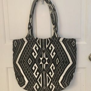 Loft Embroidered Cotton Tribal Tote